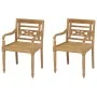 Sillas Batavia 2 unidades madera de teca maciza de vidaXL, Sillas de jardín - Ref: Foro24-43051, Precio: 235,84 €, Descuento: %