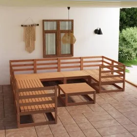 9-teiliges Gartenmöbel-Set aus massivem Kiefernholz von , Gartensets - Ref: Foro24-3075982, Preis: 607,42 €, Rabatt: %