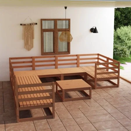 Juego de muebles de jardín 9 piezas madera maciza de pino de , Conjuntos de jardín - Ref: Foro24-3075982, Precio: 607,37 €, D...
