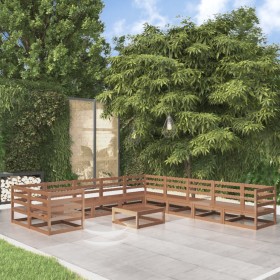 Juego de muebles de jardín 11 piezas madera maciza de pino de , Conjuntos de jardín - Ref: Foro24-3076012, Precio: 770,77 €, ...