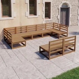 9-teiliges Gartenmöbel-Set aus massivem Kiefernholz von , Gartensets - Ref: Foro24-3076162, Preis: 597,17 €, Rabatt: %