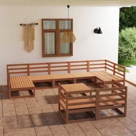 10-piece solid pine wood garden furniture set by , Garden sets - Ref: Foro24-3076207, Price: 709,59 €, Discount: %