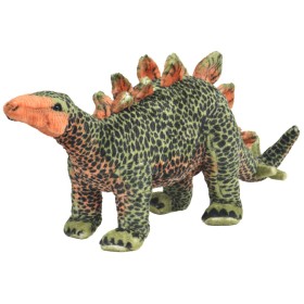 Dinosaurio Stegosaurus de peluche de pie verde y naranja XXL