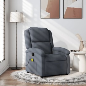 Dark gray velvet reclining massage chair by , Armchairs - Ref: Foro24-371809, Price: 252,85 €, Discount: %