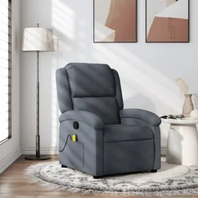 Sillón de masaje reclinable de terciopelo gris oscuro de , Sillones - Ref: Foro24-371809, Precio: 248,63 €, Descuento: %