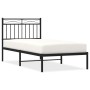 Bed frame with black metal headboard 90x200 cm by , Beds and slatted bases - Ref: Foro24-373684, Price: 67,71 €, Discount: %