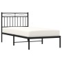 Estructura de cama con cabecero metal negro 90x200 cm de , Camas y somieres - Ref: Foro24-373684, Precio: 67,71 €, Descuento: %