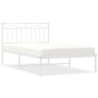Metallbettgestell mit weißem Kopfteil 107x203 cm von , Betten und Lattenroste - Ref: Foro24-373736, Preis: 69,84 €, Rabatt: %