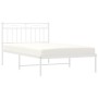 Metallbettgestell mit weißem Kopfteil 107x203 cm von , Betten und Lattenroste - Ref: Foro24-373736, Preis: 69,84 €, Rabatt: %