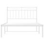 Metallbettgestell mit weißem Kopfteil 107x203 cm von , Betten und Lattenroste - Ref: Foro24-373736, Preis: 69,84 €, Rabatt: %