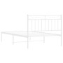 Metallbettgestell mit weißem Kopfteil 107x203 cm von , Betten und Lattenroste - Ref: Foro24-373736, Preis: 69,84 €, Rabatt: %