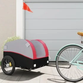 Bicycle trailer, black and red, 45 kg, made of iron. by , Bicycle trailers - Ref: Foro24-94125, Price: 88,60 €, Discount: %