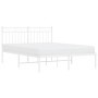 Bettgestell aus weißem Metall mit Kopfteil 140x200 cm von , Betten und Lattenroste - Ref: Foro24-373741, Preis: 102,68 €, Rab...