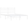 Bettgestell aus weißem Metall mit Kopfteil 140x200 cm von , Betten und Lattenroste - Ref: Foro24-373741, Preis: 102,68 €, Rab...