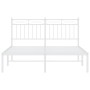 Bettgestell aus weißem Metall mit Kopfteil 140x200 cm von , Betten und Lattenroste - Ref: Foro24-373741, Preis: 102,68 €, Rab...