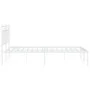 White metal bed frame with headboard 140x200 cm by , Beds and slatted bases - Ref: Foro24-373741, Price: 101,12 €, Discount: %