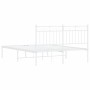 Bettgestell aus weißem Metall mit Kopfteil 140x200 cm von , Betten und Lattenroste - Ref: Foro24-373741, Preis: 102,68 €, Rab...