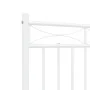White metal bed frame with headboard 140x200 cm by , Beds and slatted bases - Ref: Foro24-373741, Price: 101,12 €, Discount: %