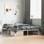 Estructura de cama con cabecero metal blanca 160x200 cm de , Camas y somieres - Ref: Foro24-373743, Precio: 102,98 €, Descuen...