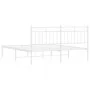 Estructura de cama con cabecero metal blanca 160x200 cm de , Camas y somieres - Ref: Foro24-373743, Precio: 102,98 €, Descuen...