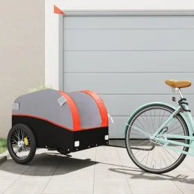 Remolque para bicicleta hierro negro y naranja 45 kg de , Remolques para bicicletas - Ref: Foro24-94131, Precio: 79,64 €, Des...
