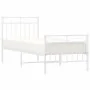Estructura cama metal con cabecero y pie cama blanca 75x190 cm de , Camas y somieres - Ref: Foro24-373748, Precio: 68,61 €, D...