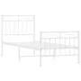 Estructura cama metal con cabecero y pie cama blanca 75x190 cm de , Camas y somieres - Ref: Foro24-373748, Precio: 68,61 €, D...