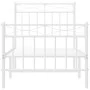 Estructura cama metal con cabecero y pie cama blanca 75x190 cm de , Camas y somieres - Ref: Foro24-373748, Precio: 68,61 €, D...