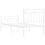 Estructura cama metal con cabecero y pie cama blanca 75x190 cm de , Camas y somieres - Ref: Foro24-373748, Precio: 68,61 €, D...