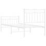 Metallbettgestell mit Kopf- und Fußteil weiß 75x190 cm von , Betten und Lattenroste - Ref: Foro24-373748, Preis: 69,73 €, Rab...
