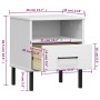 Nachttisch mit Metallbeinen aus massivem weißem Kiefernholz OSLO von vidaXL, Nachttische - Ref: Foro24-350972, Preis: 58,77 €...