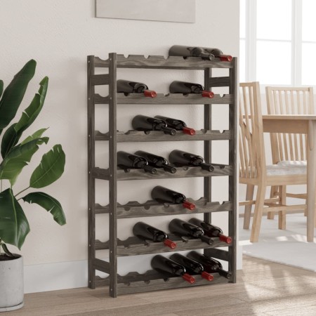 Flaschenregal für 42 Flaschen massives Kiefernholz grau von , Weinregale - Ref: Foro24-373381, Preis: 42,42 €, Rabatt: %