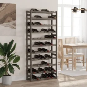 Solid gray pine wood wine rack for 77 bottles by , Wine racks - Ref: Foro24-373383, Price: 65,96 €, Discount: %