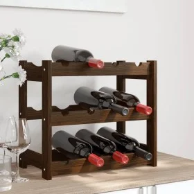 Solid pine wood wine rack for 12 bottles in brown color. by , Wine racks - Ref: Foro24-373388, Price: 22,75 €, Discount: %