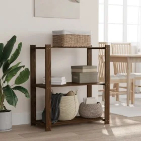 3-stöckiges Bücherregal aus massivem Kiefernholz braun 80x38x90 cm von , Industrieregale - Ref: Foro24-373397, Preis: 47,71 €...