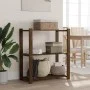 Solid pine wood 3-level shelf in brown, 80x38x90 cm by , Industrial shelving - Ref: Foro24-373397, Price: 47,71 €, Discount: %