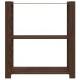 Estantería de 3 niveles madera maciza pino marrón 80x38x90 cm