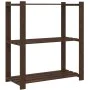 Solid pine wood 3-level shelf in brown, 80x38x90 cm by , Industrial shelving - Ref: Foro24-373397, Price: 47,71 €, Discount: %