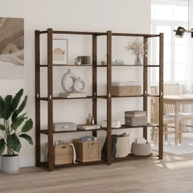 5-stöckiges Bücherregal aus massivem Kiefernholz braun 170x38x170 cm von , Industrieregale - Ref: Foro24-373395, Preis: 98,51...