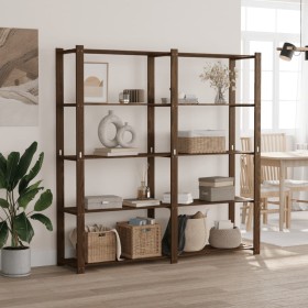 5-stöckiges Bücherregal aus massivem Kiefernholz braun 170x38x170 cm von , Industrieregale - Ref: Foro24-373395, Preis: 105,7...