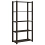 5-stöckiges Bücherregal aus massivem Kiefernholz schwarz 80x38x170 cm von , Industrieregale - Ref: Foro24-373407, Preis: 58,7...