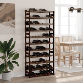 Solid black pine wood wine rack for 77 bottles by , Wine racks - Ref: Foro24-373405, Price: 96,20 €, Discount: %