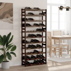 Solid black pine wood wine rack for 77 bottles by , Wine racks - Ref: Foro24-373405, Price: 77,21 €, Discount: %
