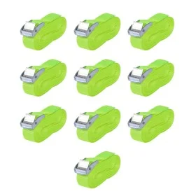 Straps 10 units fluorescent green 0.25 T 5 mx 25 mm by vidaXL, Tie down straps - Ref: Foro24-142664, Price: 29,20 €, Discount: %