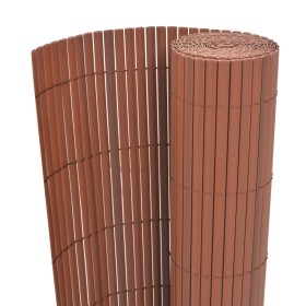 Valla de jardín de doble cara marrón PVC 90x300 cm