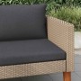 Sofá individual de jardín con cojines ratán sintético beige