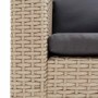 Sofá individual de jardín con cojines ratán sintético beige