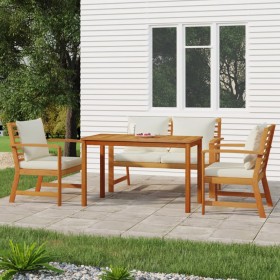 Juego comedor de jardín 4 pzas con cojines madera maciza acacia de , Conjuntos de jardín - Ref: Foro24-3154978, Precio: 506,6...