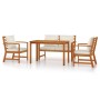 4-piece garden dining set with solid acacia wood cushions by , Garden sets - Ref: Foro24-3154978, Price: 506,65 €, Discount: %