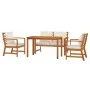 4-piece garden dining set with solid acacia wood cushions by , Garden sets - Ref: Foro24-3154978, Price: 496,61 €, Discount: %